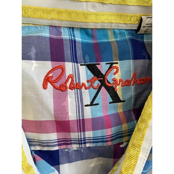 Robert Graham SET (2) Sharks & All Over Print Blue Long Sleeve Flip Cuff Mens L - Picture 4 of 16